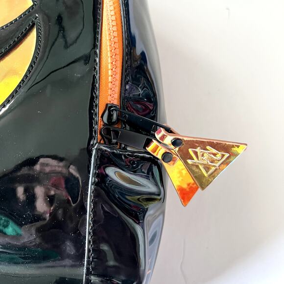 Y.R.U Halloween Pumpkin Jack Reflective Holographic Black Orange Backpack BAQPAQ - Picture 7 of 7